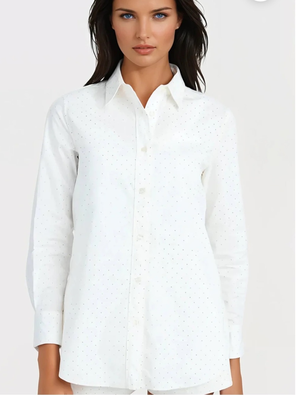 Generation Love White Embellished Button-Down Blouse